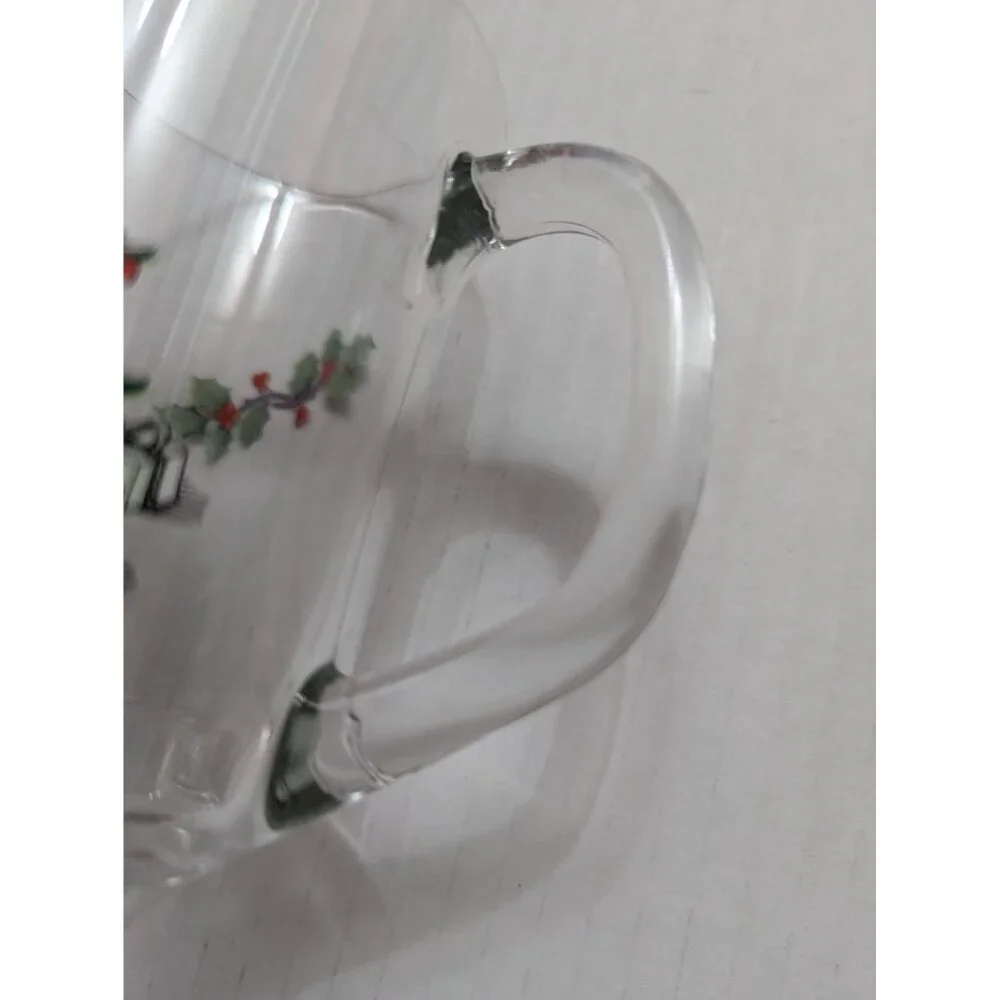 Luminarc Christmas Tree Holly Irish Coffee style footed mugs 6‎ in lot 2